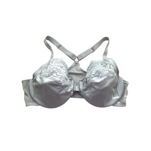 Delimira lavender lace bra front closure racer back unpadded underwire Size 44D